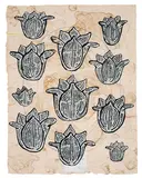 Donald Baechler, Flowers III (from Flowers), 1990, 8-color lithograph with relief printing on handmade Nepali paper