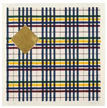 Jennifer Bartlett, Homan-ji, Series I (3), 1993, Color screenprints with gold, silver, and platinum leaf on handmade Japanese paper
