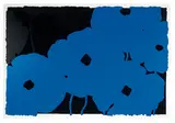 Blues and Blacks, May 1, 2008 by Donald Sultan, 2008, Color screenprint with enamel inks, flocking, and tar-like texture on 4-ply museum board, sold Sep 2018