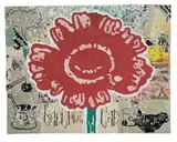 Donald Baechler, Repeat After Me #2, 2004, Gouache, vinyl paint, dry pigment, and collage on handmade paper