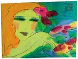 Walasse Ting, Untitled, Watercolor and ink on paper