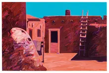 Constance Evans, Taos Pueblo, 1993, Acrylic on canvas