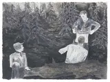Hernan Bas, Hiking, 2001, Oil on paper