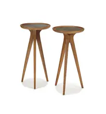 John Van Koert, Tripod tables (2), c. 1960, Drexel