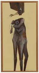 Robert Hansen, Man-Men #22, 1956, Mixed-media on Masonite panel