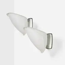 Sconces, pair by Gio Ponti, c. 1965, lacquered acrylic, acrylic, sold Mar 2024