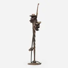 White House candleholder by Albert Paley, 1992, forged and fabricated steel with a natural patina, sold Mar 2024