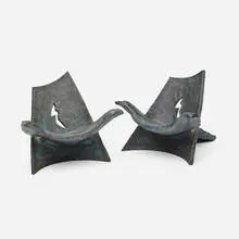Bronze Miniature Chairs, set of two by Wendell Castle, 1991, patinated bronze, sold Mar 2024