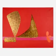 Rodolfo Mishaan, La barca (from the La Codicia series), 1967, oil and gold leaf on canvas