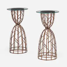 Michael Hurwitz, Plant stands, pair, 1992, wenge, glass