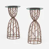 Michael Hurwitz, Plant stands, pair, 1992, wenge, glass