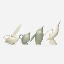 Anthony Theakston, Collection of four birds, 2004, glazed earthenware
