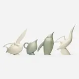 Anthony Theakston, Collection of four birds, 2004, glazed earthenware