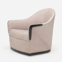 David Ebner, Lounge chair, 1984, lacquered wood, suede leather