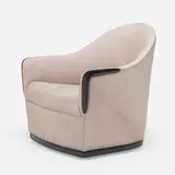 David Ebner, Lounge chair, 1984, lacquered wood, suede leather