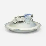 Young Kang, Covered dish with fish and lily pads, 1994, glazed porcelain