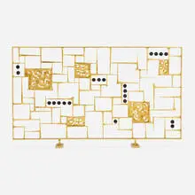 Del Williams, Firescreen, 2014, gilt steel