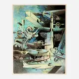 Lowell Nesbitt, Untitled (War Scene), 1975, lithograph in colors