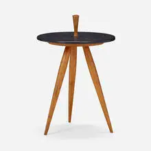 Occasional table by Phillip Lloyd Powell, c. 1970, walnut, slate, sold Mar 2024