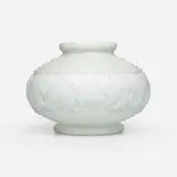 Pierre D'avesn, Bowl with lions, c. 1930, molded glass