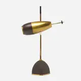 Oscar Torlasco, Table lamp, model 577, c. 1960, brass, lacquered brass, metal