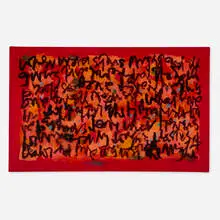 Harry Bouras, Fearfull Text, 1974, mixed media on canvas