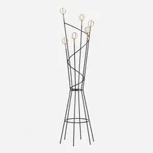Roger Feraud, Coat rack, c. 1950, enameled steel, brass-plated steel