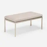 Florence Knoll, Bench, 1954, stainless steel, upholstery