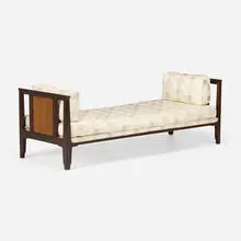 Daybed, model 5716 by Edward Wormley, 1957, walnut, ash, upholstery, sold Mar 2024