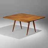Drop-leaf Turned-Leg dining table by George Nakashima, 1956, American black walnut, sold Mar 2024