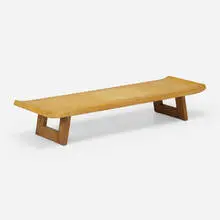 Coffee table, model 5004 by Paul Theodore Frankl, c. 1948, cork, stained mahogany, sold Mar 2024