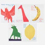 David Shrigley, Five works, offset lithograph in colors