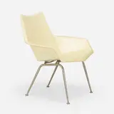 Paul McCobb, Faceted Form lounge chair, model 162, 1969, molded fiberglass, chrome-plated steel