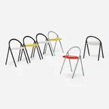 Giorgio Cattelan, Folding chairs, set of six, c. 1975, enameled steel