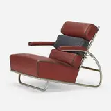 Gilbert Rohde, Reclining chair, model 22, 1934, chrome-plated steel, vinyl