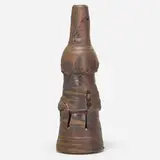 Untitled (Stack) by Peter Voulkos, 1979, wood-fired stoneware with pass-throughs and slashes, sold Feb 2024