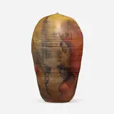 Untitled (Closed Form) by Toshiko Takaezu, c. 1985, wood-fired stoneware with oxide brushwork, sold Feb 2024