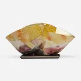 Bennett Bean, Pair on Base No. 769, c. 2000, pit-fired, painted, and gilt earthenware, painted MDF base