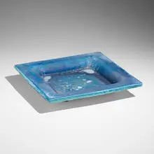 Glen Lukens, Plate, c. 1940, partially glazed earthenware