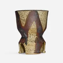 Early vase by John Mason, c. 1955, glazed stoneware, sold Feb 2024