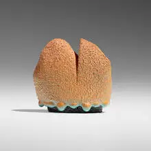 La Boy (from the Knob Jobs series) by Ron Nagle, 1985, ceramic, glaze, china paint, and epoxy resin, sold Feb 2024