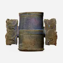 Winged vessel by Colin Pearson, c. 1990, glazed stoneware, sold Feb 2024