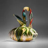 Pillow Pitcher by Betty Woodman, c. 1985, glazed earthenware, sold Feb 2024