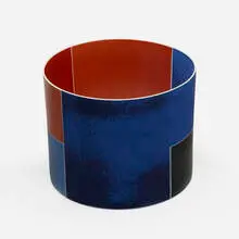 Bodil Manz, Cylinder No. 5, 2000, molded and transfer-decorated porcelain