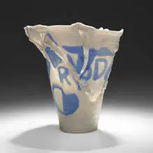 Light Gatherer by Rudolf Staffel, c. 1985, glazed porcelain, sold Feb 2024
