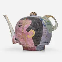 Wesley Anderegg, Teapot, 1990, glazed earthenware