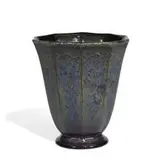 porcelain decagonal vase with wisteria decoration by Edward T. Hurley for Rookwood Pottery, sold Jun 2021