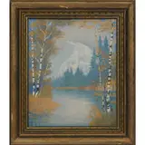 porcelain Vellum glaze plaque by Edward T. Hurley for Rookwood Pottery, sold Jun 2021