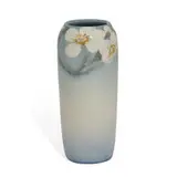 Edward Diers for Rookwood Pottery, earthenware Iris glaze vase with white apple blossom decoration