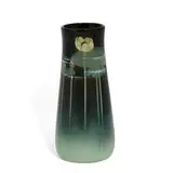 earthenware Black Iris glaze vase with water lily decoration by Sara Sax for Rookwood Pottery, sold Jun 2021